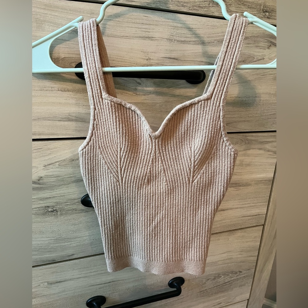 Abercrombie & Fitch tan ribbed tank XS